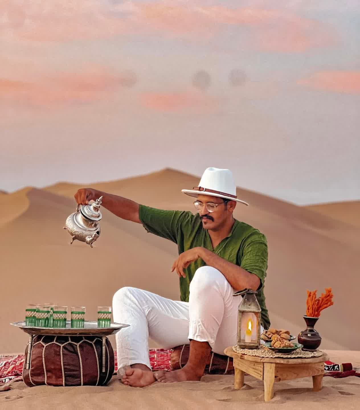 Tea on the dunes at Tifnite